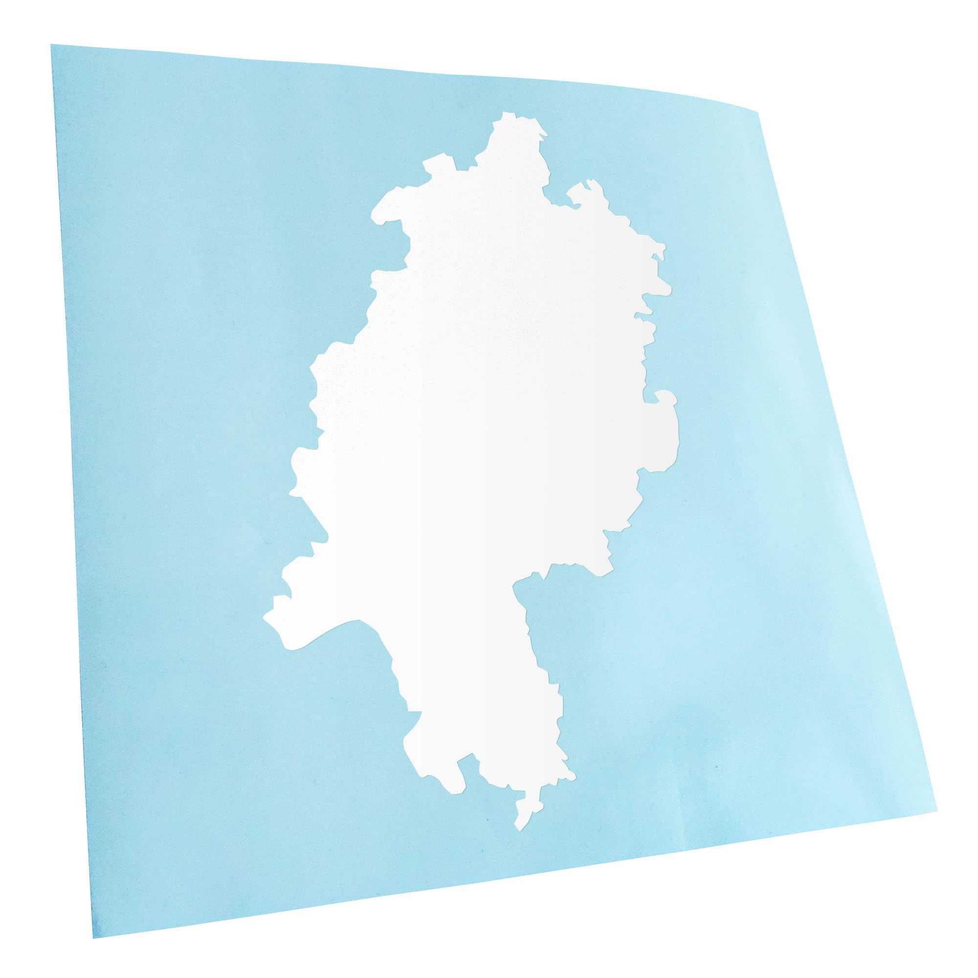 Kiwistar - Car Sticker - White - 50 x 33 cm Hessen Germany Silhouette - Rear Window Car Sticker Weatherproof for Car Truck Moped Truck - Sticker Exterior Self-Adhesive Tuning Accessories for Windows