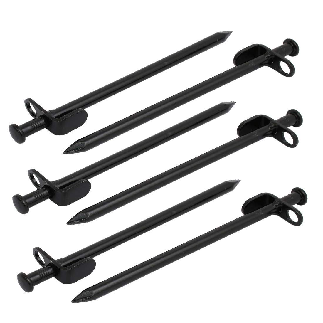 NEW LON0167 6pcs 7.9-inch Length High Strength Steel Camping Tent Pegs Stake Black for Outdoor Trip(6pcs 7,9-Zoll-Länge hochfester Stahl Campingzelt Heringe Stake Schwarz für Outdoor-Trip