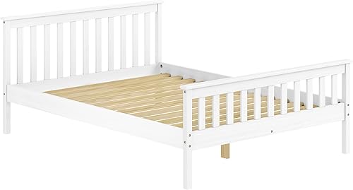 Miniatura 7 de Classic Shaker Style Farmhouse - Cama de plataforma de pino macizo rústica, base de madera maciza con soporte de listones de madera, no necesita