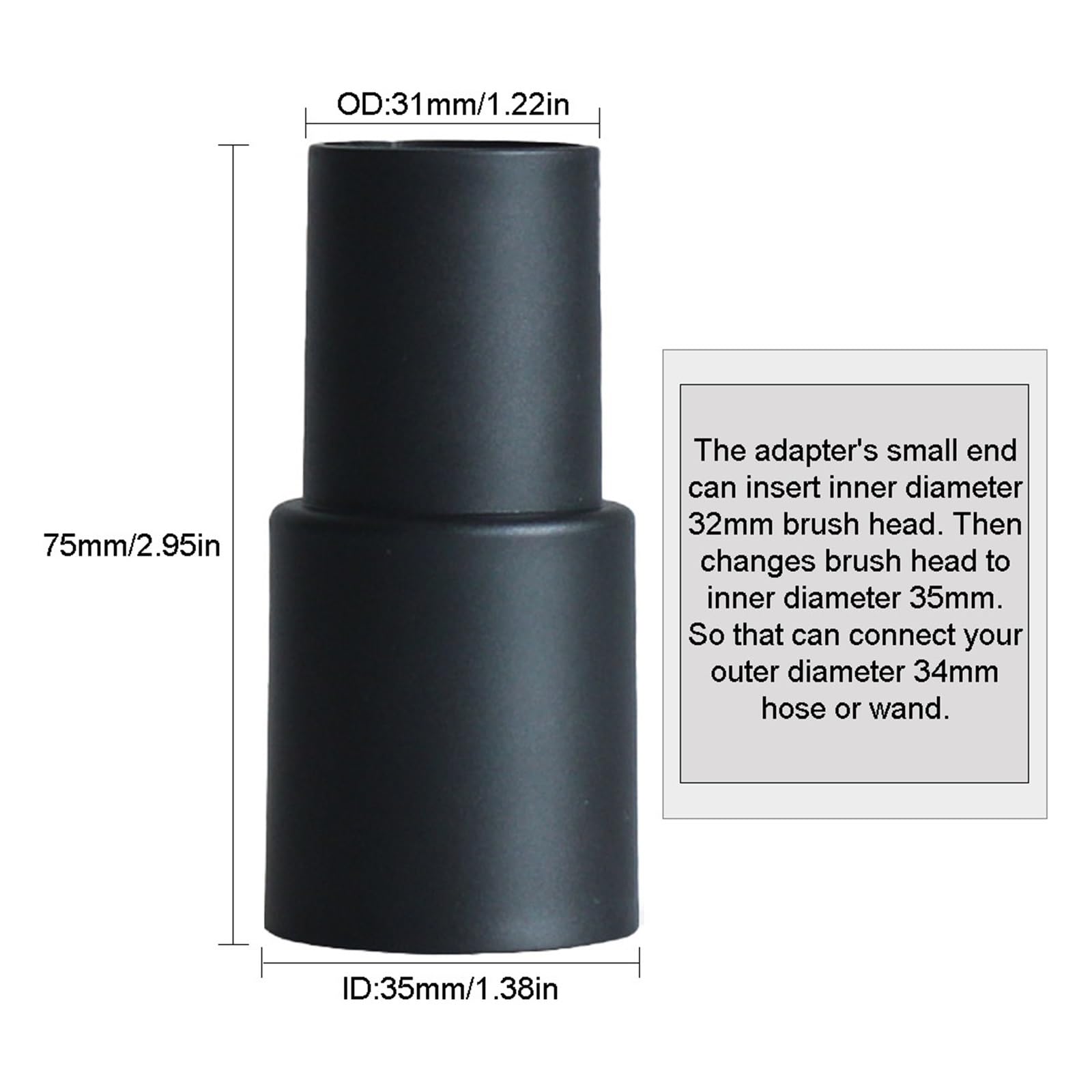 Uniwersalna szczotka ssąca z dyszą ssącą nadaje się do 32mm 35mm 1 1/4 Cal 1 3/8 Cal akcesoria do odkurzaczy kanapa z funkcją spania Gap Tool (Color : HXL6139)