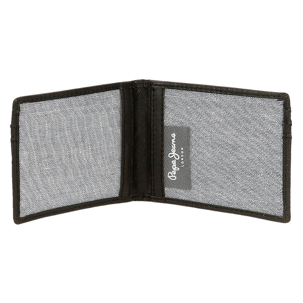 Pepe Jeans Badge Tarjetero Negro 9,5x7,5 cms Piel