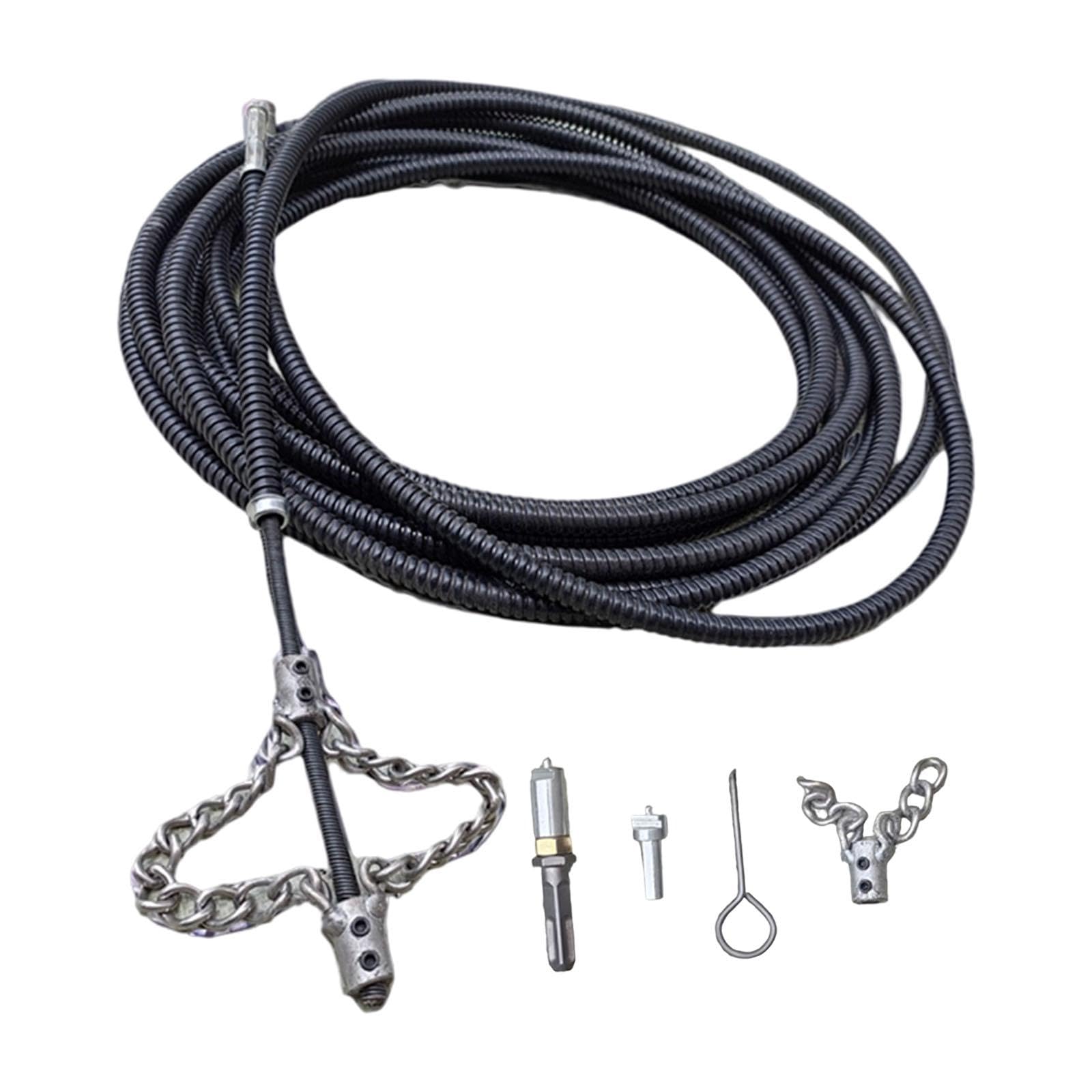 Milageto Limpiador de desagües, destapador de desagües, de limpieza, desatascador, herramientas de dragado para lavabos, alcantarillas, tuberías de, 3m