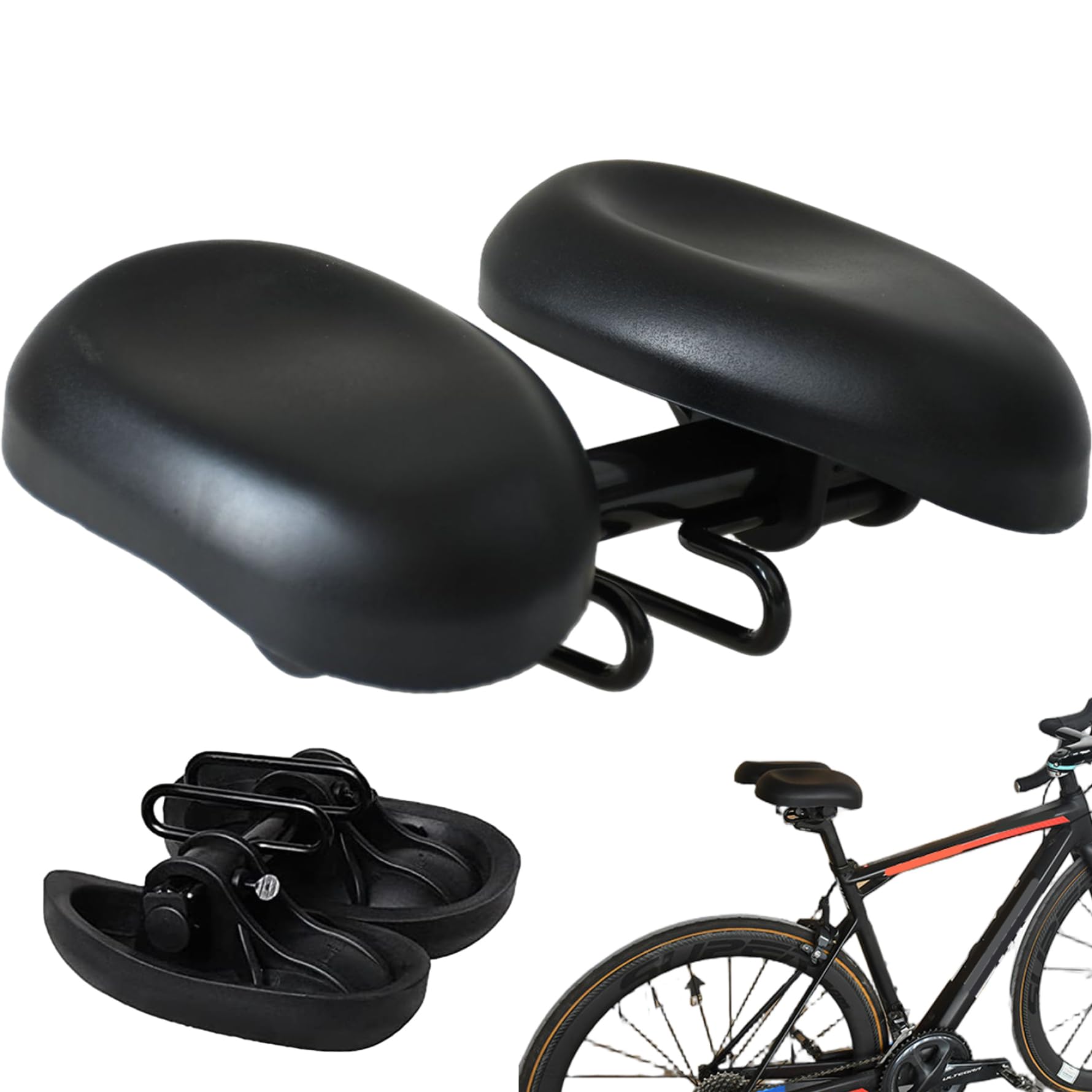 Noseless Siège de vélo confortable en polyuréthane pour homme et femme - Absorption des chocs - Coussin de selle doux
