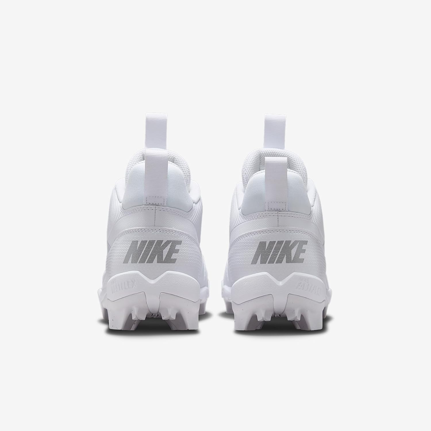 Nike Alpha Menace 4 Shark Football Cleats (FN0028-101, White/Metallic Silver) Size 15