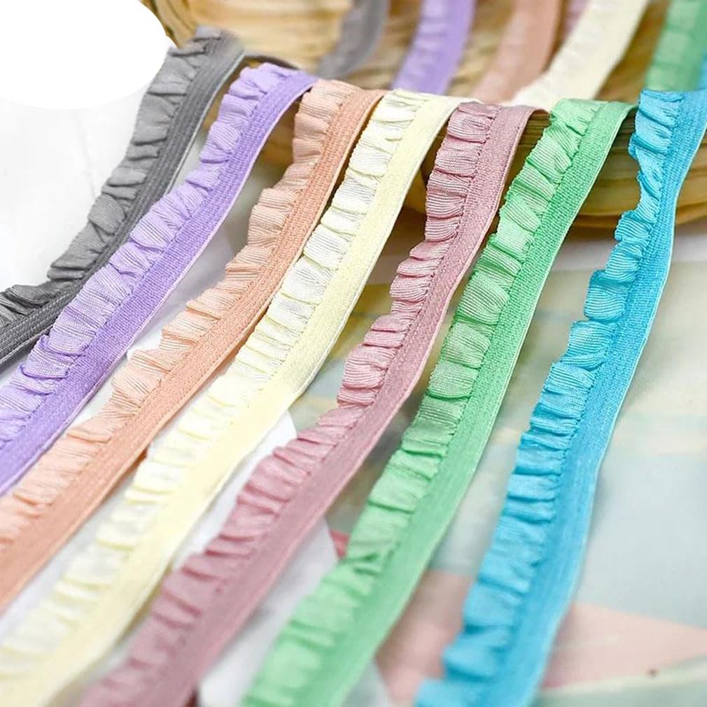 5 10 Ruffled Elastico Spaghetti Elastico Banda Scarpe Pizzo Elasticità Tessitura per Vestiti Lingerie