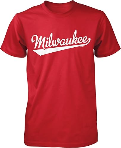 NOFO Clothing Co Milwaukee Script Baseball Font - Camiseta para hombre