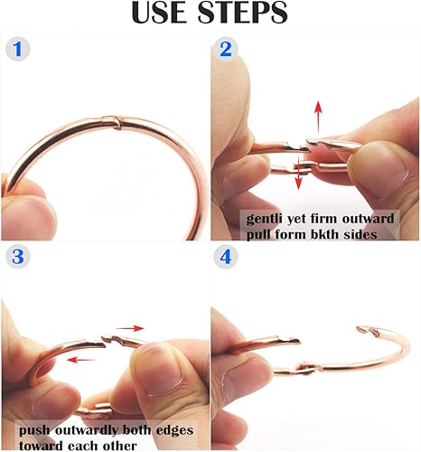 Miniatura 7 de 6 anillos de hojas sueltas de 3 pulgadas y 2.992 in, anillos de metal de acero para libros, anillos de álbum, bronce