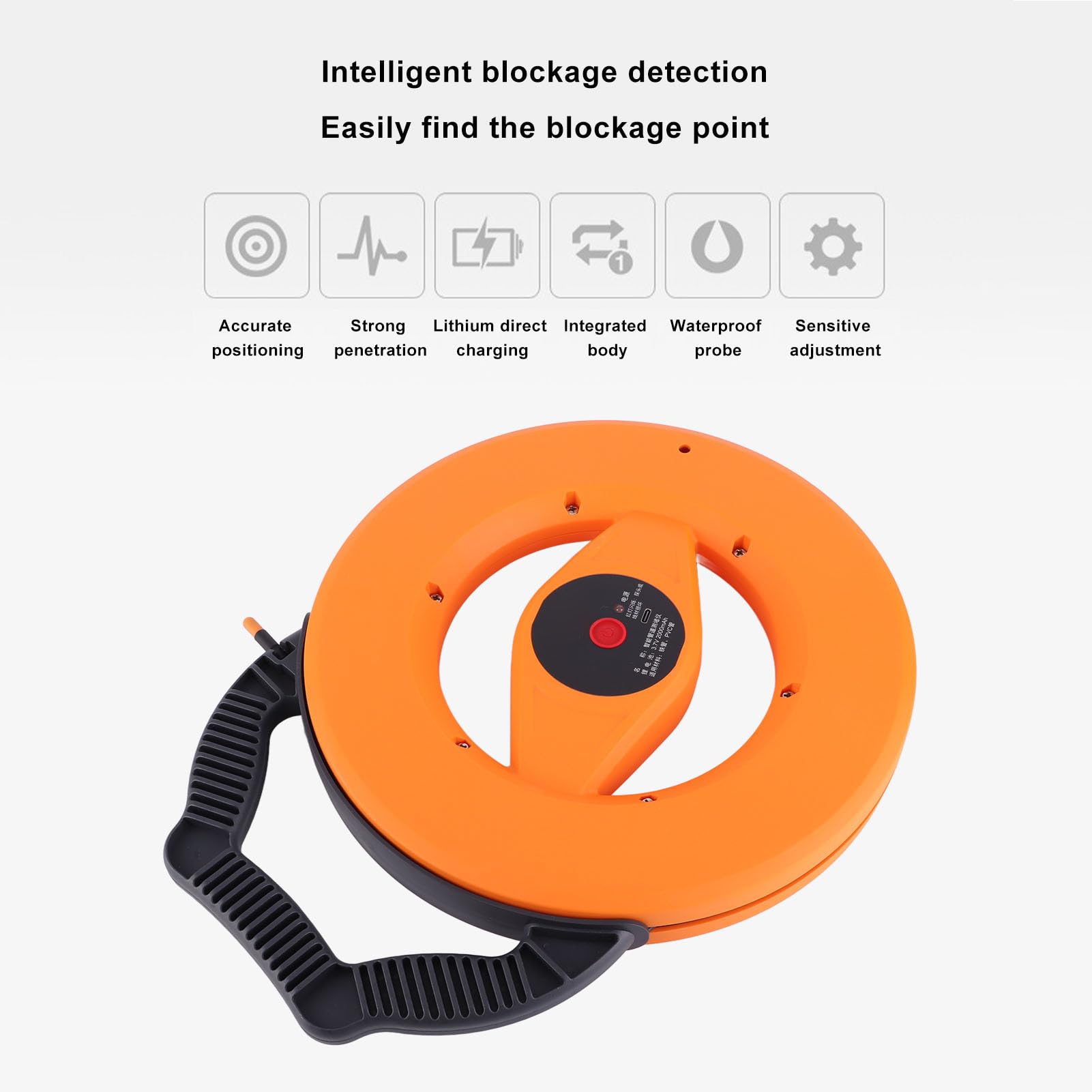 Rilevatore di blocco del tubo son impermeabile 20m gamma di posizionamento accurato tester di intasamento per operazioni idrauliche materiale ABS 4 sonde