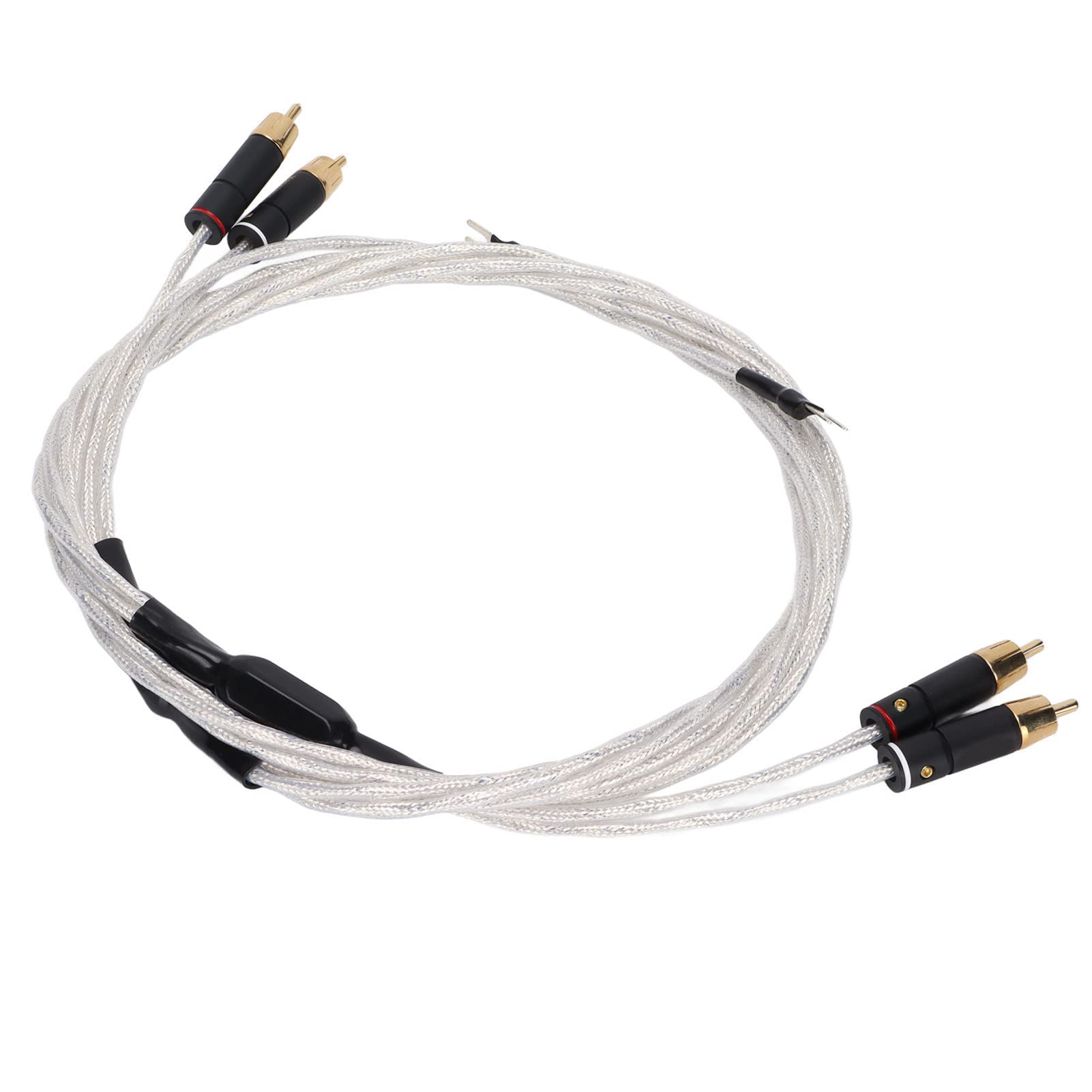 XS-0608 Câble Auxiliaire 2RCA Mâle vers 2RCA Mâle, Câble Stéréo 2RCA Connecteur Mâle vers Mâle, Prise Plaquée Or, Conducteur Central Plaqué Argent (2M)