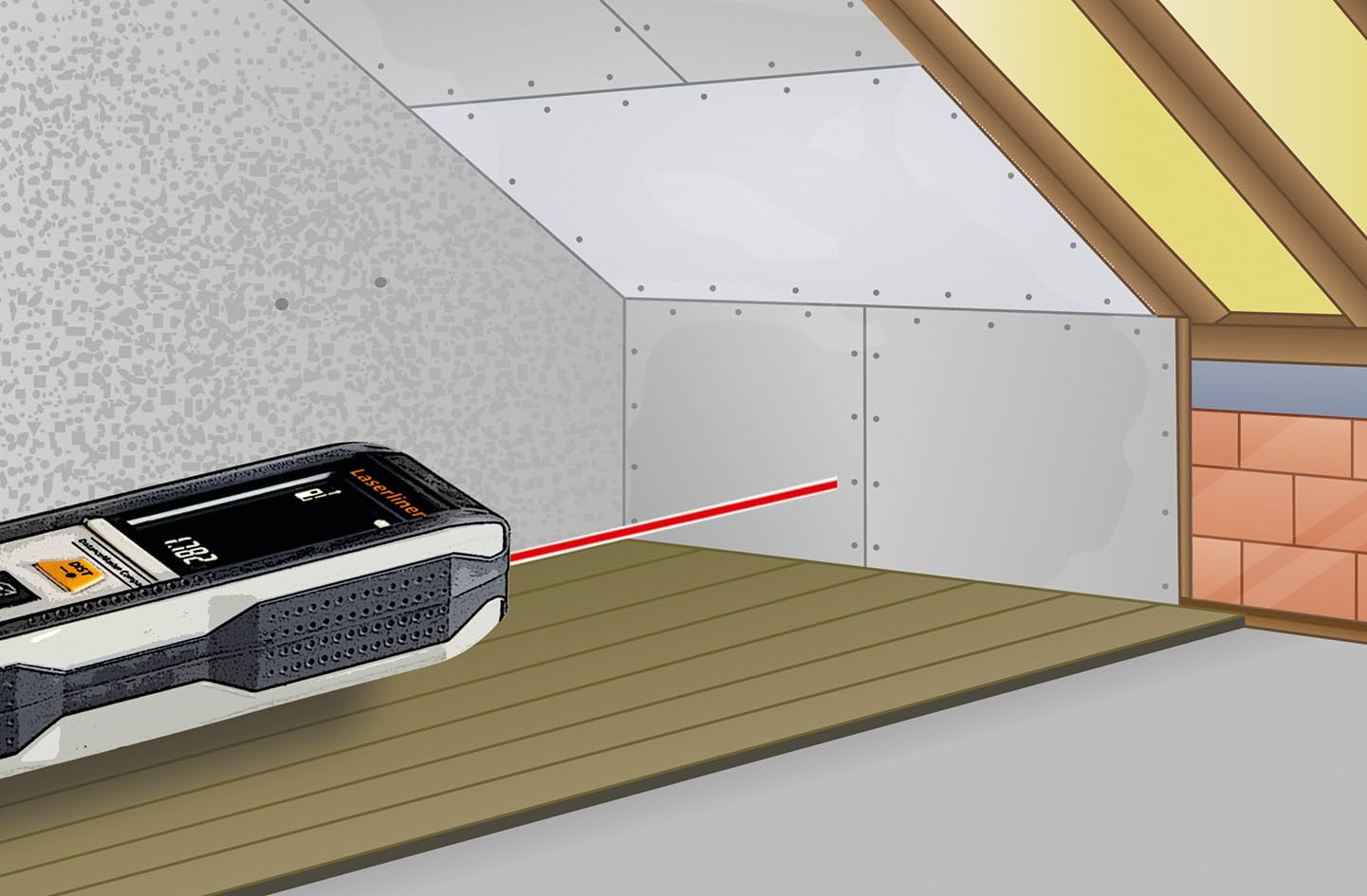 Laserliner Distanziometro laser fino a 30 m, DistanceMaster Compact 30, misura lunghezza/area/volume, misurazione continua, memoria 50 valori, custodia inclusa