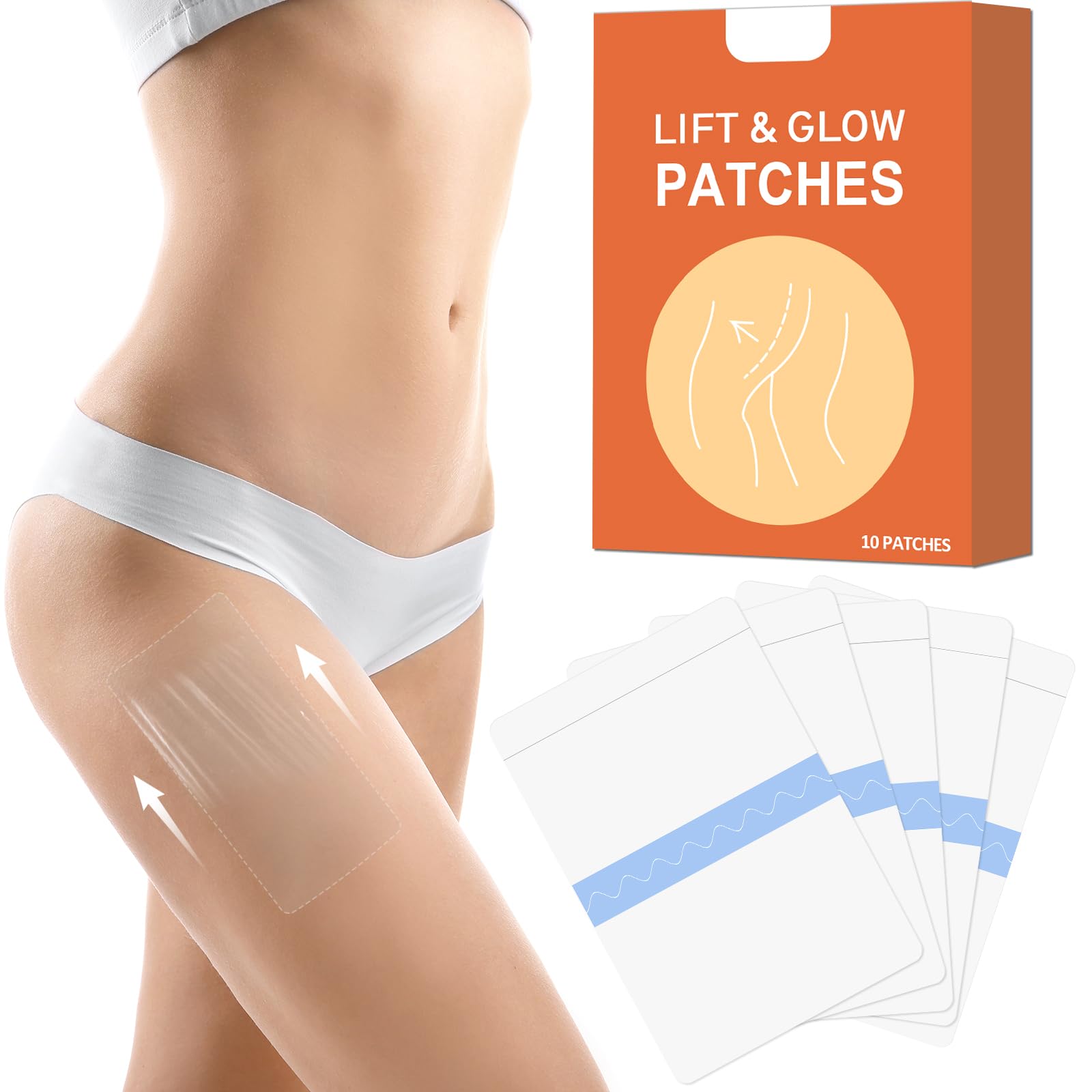 Thigh Lift Tape for Loose Skin, Waterproof Invisible Firming Patches for Legs, Reducing Thigh Friction, Lift and Patches Legs for Sagging Skin, Stomach, Arms, Body Tape for Women, 1BOX