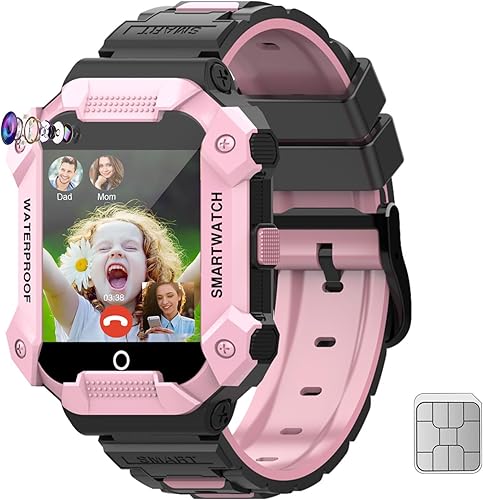 Wonlex 4G Kids Smartwatch with SIM Card, GPS Smart Watch for Children, 1.4" Touch Screen Phone Watch for Boys Girls with Video Calls, Voice Chat,