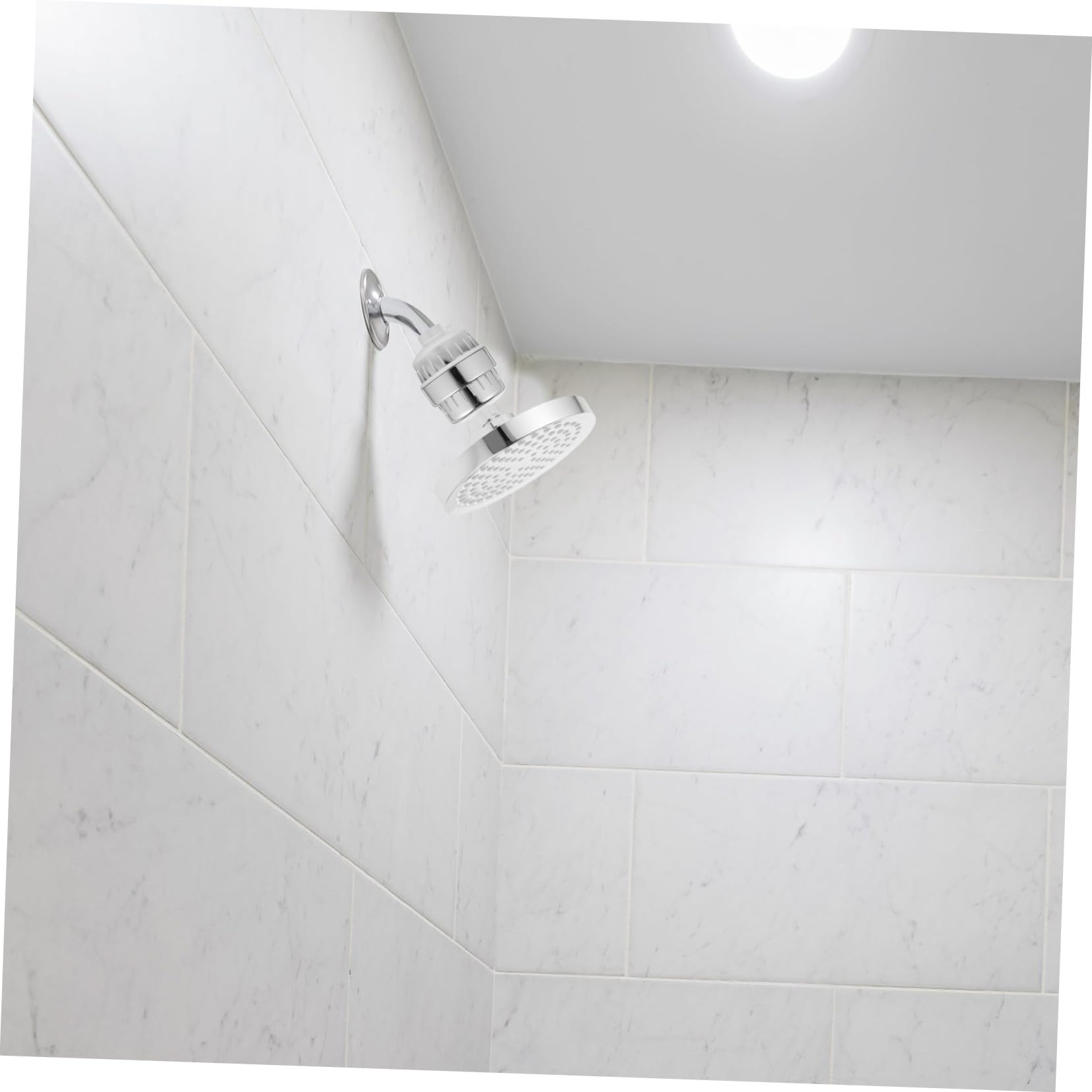 Anneome Filtro de Cabezal de Ducha para Agua Dura, ABS, Rotación 360° | 15 Niveles de Ajuste, Filtración Multicapa, Bola Giratoria Sólida, Acabado Plata, Uso Sencillo para Ducha