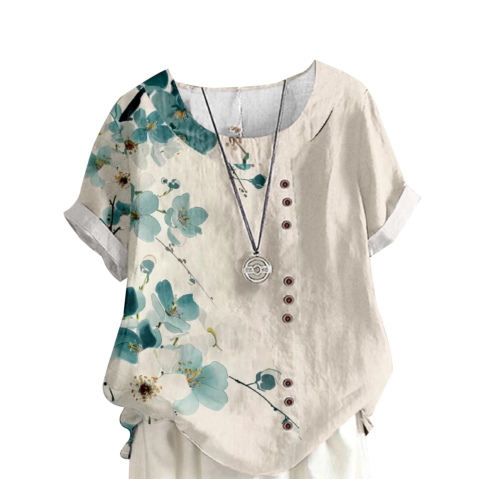 MARSVOVO Casual Short Sleeve T Shirt for Women Crewneck Oversized Tops Lightweight Soft