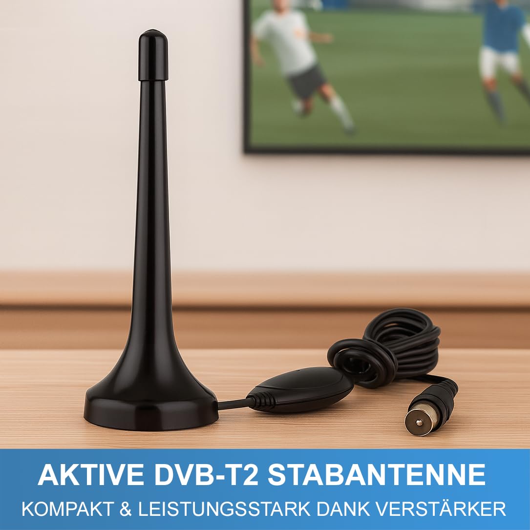 Telestar DVB-T2 Hybrid Receiver mit Antenne, HDMI Kabel und HD USB Mediaplayer