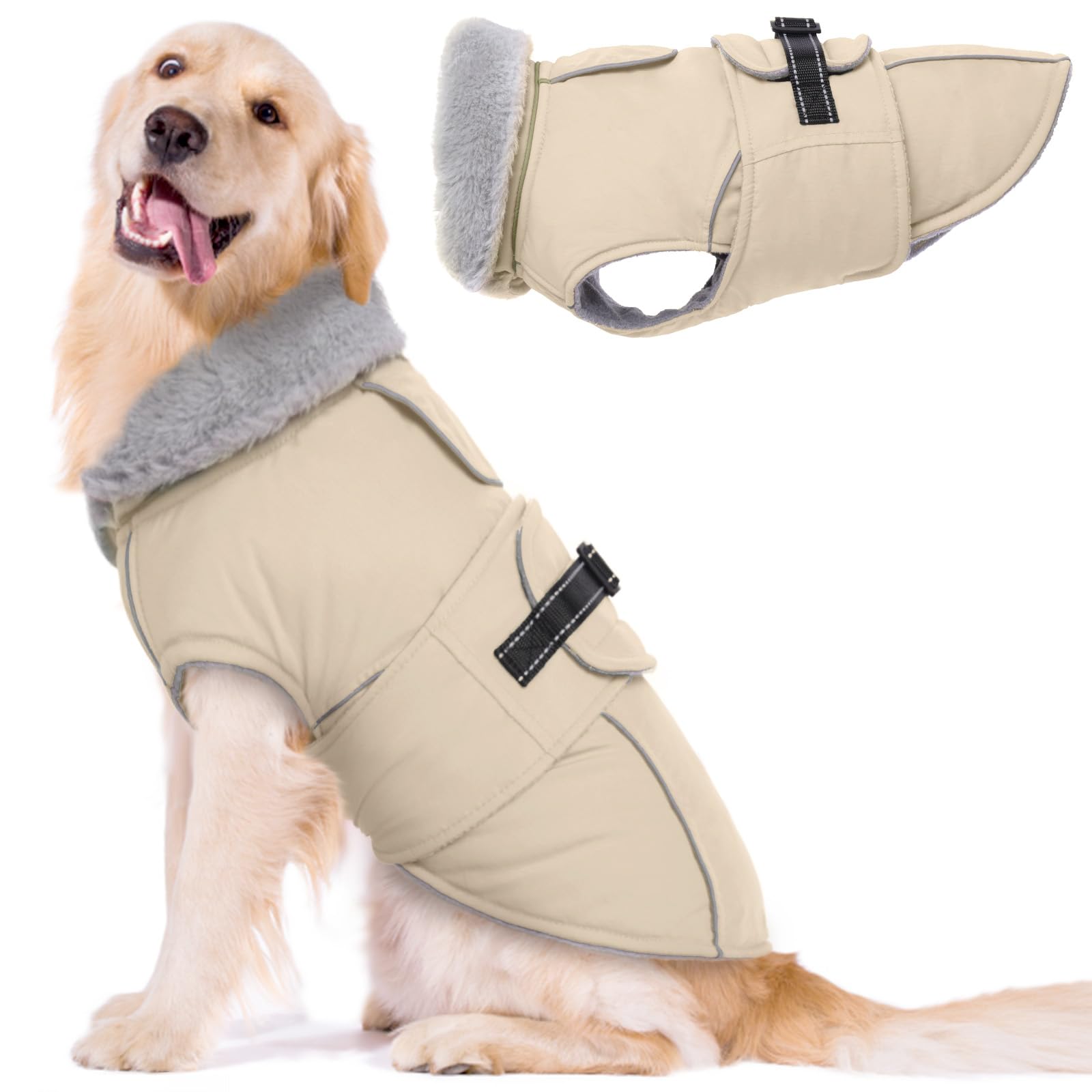 Lelepet Warm Coats and Jackets for Dogs Waterproof Winter Dog Coat for Cold Weather Reflective Dog Puffer Jacket