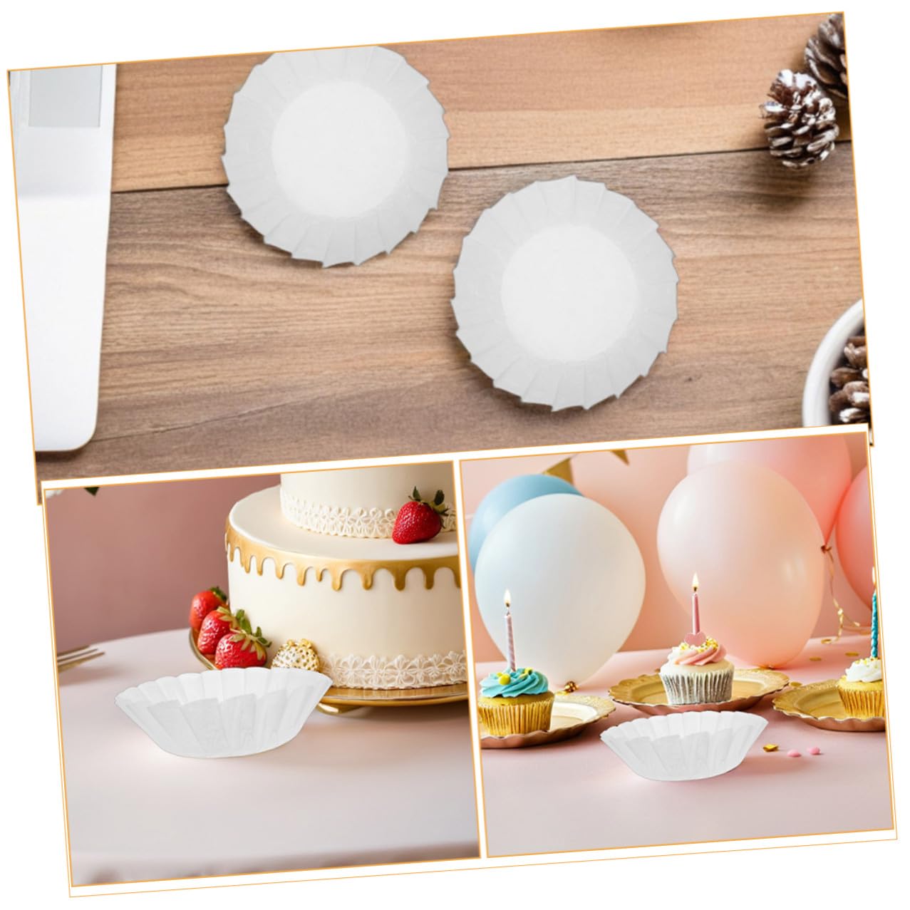 Hohopeti 100piezas Papel de Horno para Tartas Moldes Redondos Resistentes al Aceite Papel Pergamino Desechable para Freidora de Aire y Bandejas para Hornear para Hornos y Cupcakes