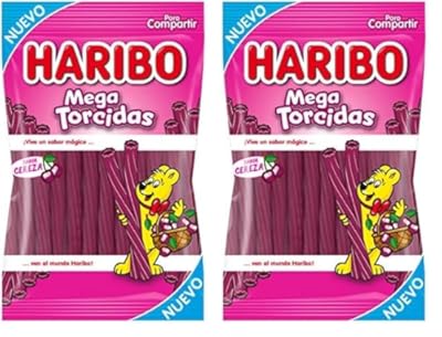 HARIBO Mega Torcidas Cereza  1x 175 g  Paquete de 2 