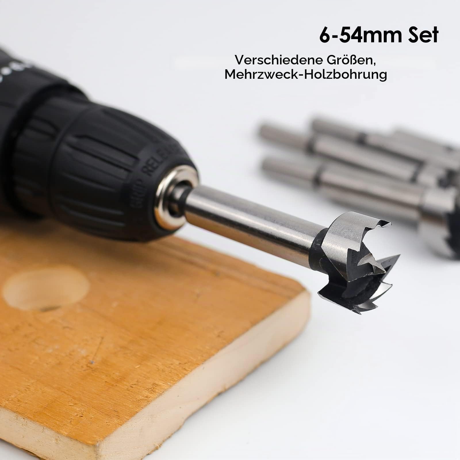 Forstnerbohrer Set 16tlg für Holz - BAIDETS Forstner Bohrer Satz, Holzbohrer Set Ø6-54mm, Forstner Bits mit Rundschaft, Bohraufsätze, Zubehör Bohrmaschine, Mit Holzkasten