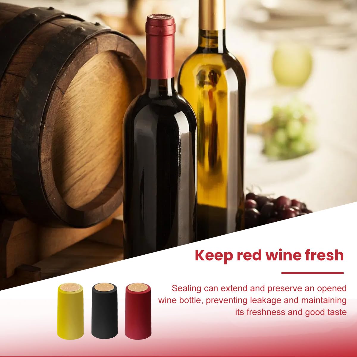 BUTORY A Sigillatore di Vino da 60 Pezzi per Bottiglie di Vino Kit per Il risarcimento Bottiglia con Bottiglie di restringimento di Calore in PVC