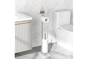 Toilet Paper Holder with Marble Base and Top Tray