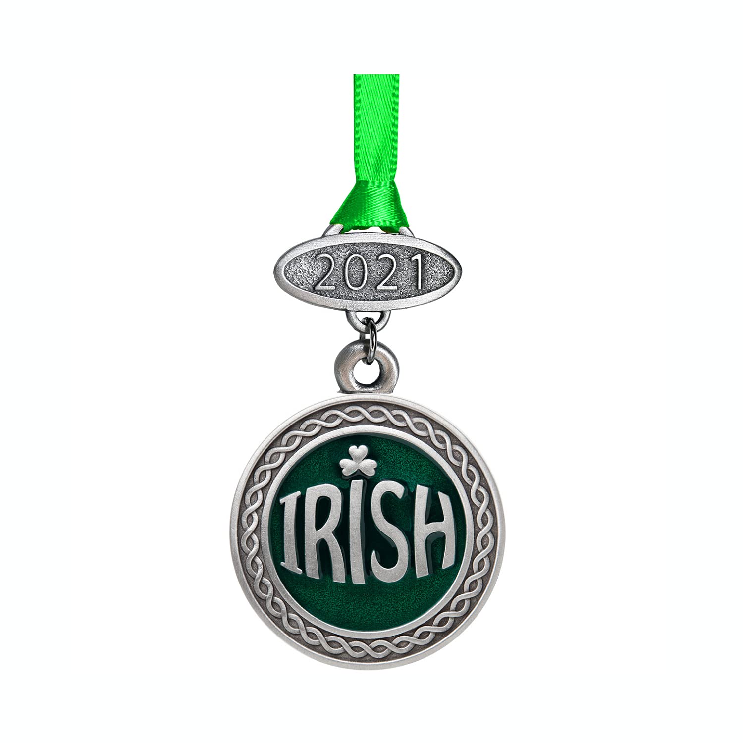 Heritage Pewter Irish 2025 Ornament | Graduation Gift | Hand-Sculpted Christmas Tree Ornament | Intricately Crafted Metal Pewter Alma Mater Inlay