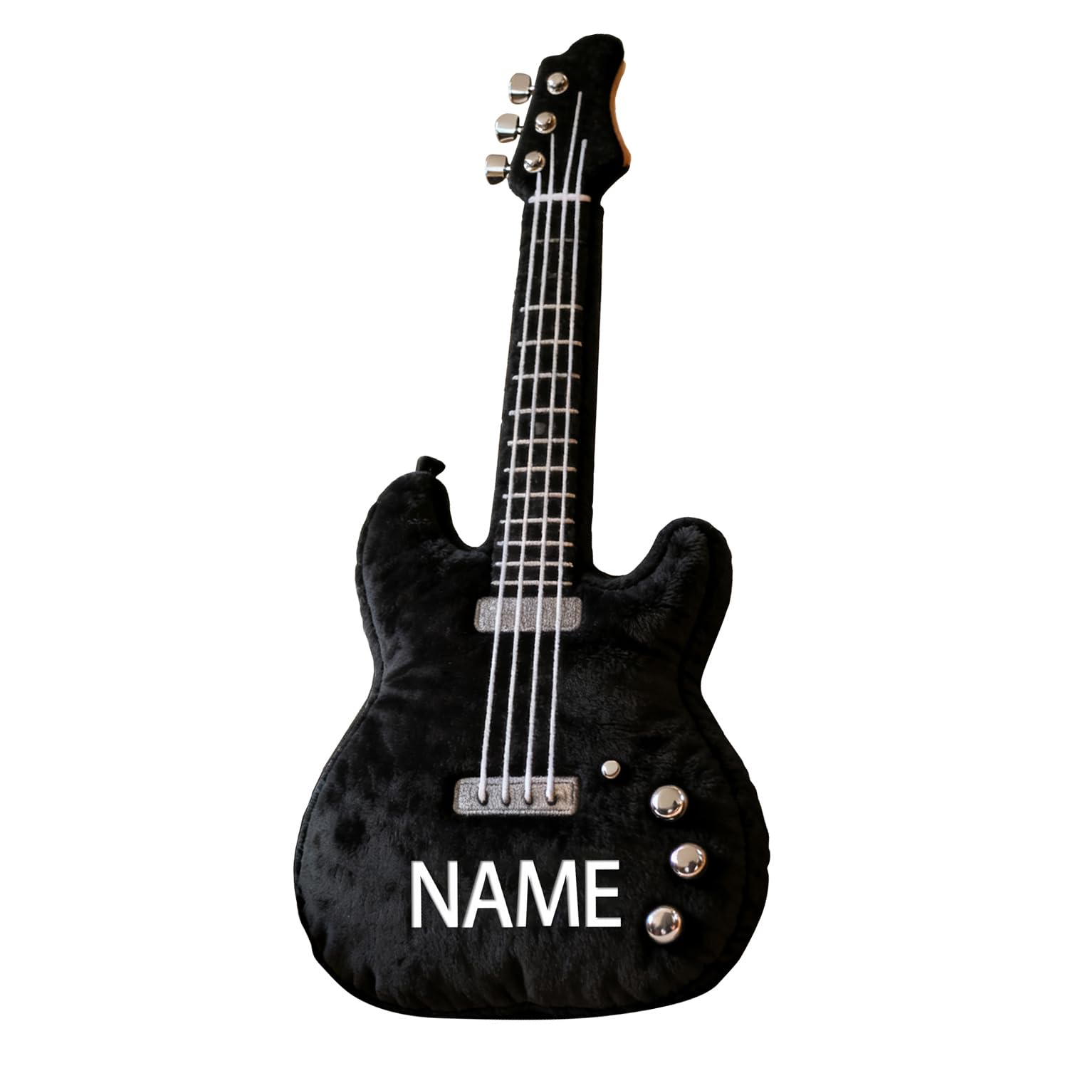 Cuscino Personalizzato a Tema Chitarra Elettrica, Cuscino a Forma di Chitarra Elettrica con Nome Personalizzato, Cuscini Decorativi in Spugna Musicale, Regali di Natale e Compleanno per