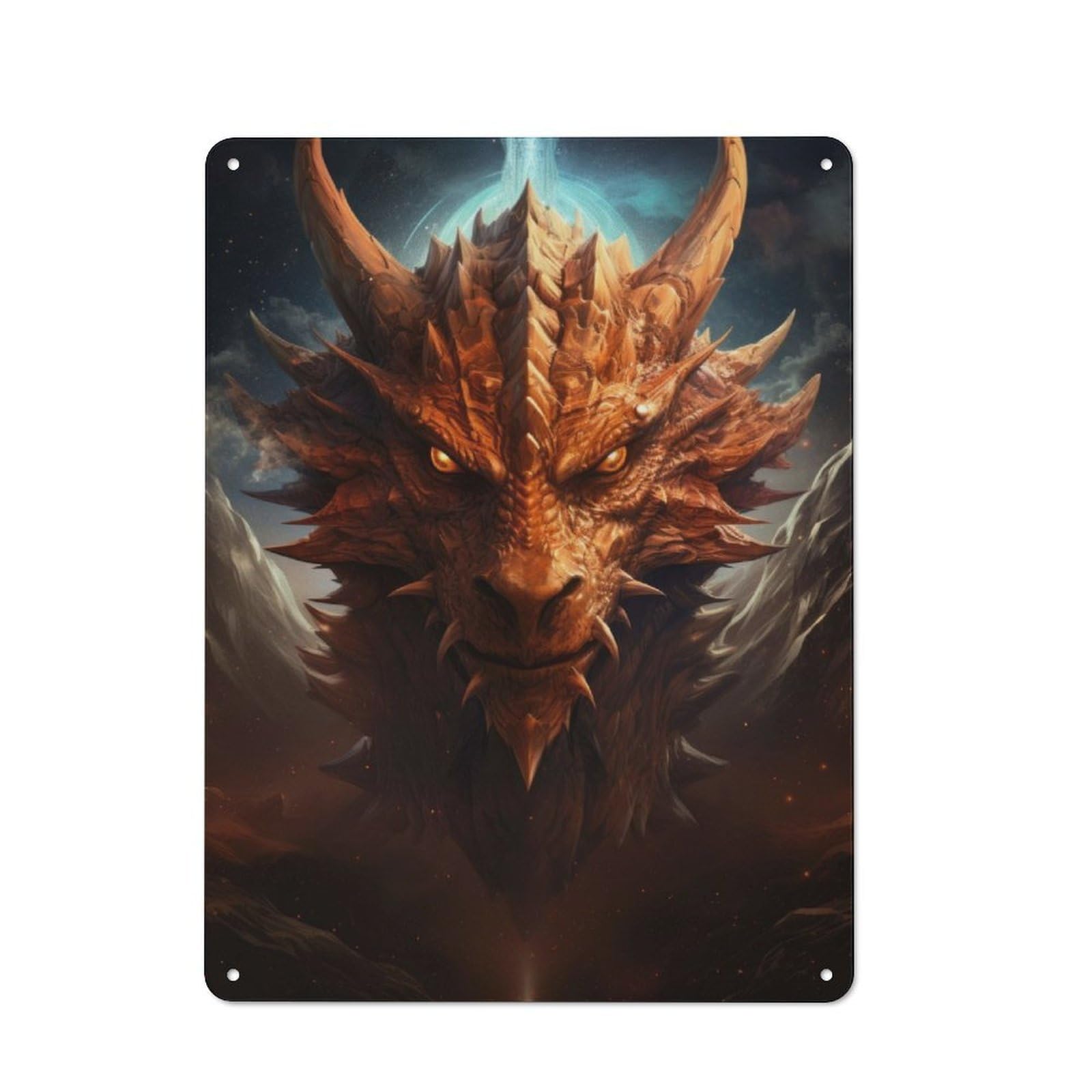 Junmoney Cosmic Dragon Metal Sign 40X30cm With For Home Bar Wall, Rustic Decor, For Collectors Decorating Home Bars And Entertaining Spaces