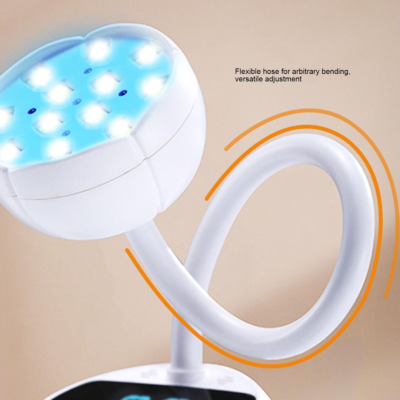 Lámpara LED Inalámbrica con Cuello de Cisne, Secador de Uñas de Secado Rápido para Manicura de Esmalte en Gel, Perfecta Tanto para Principiantes como para Profesionales (Galvanizado blanco