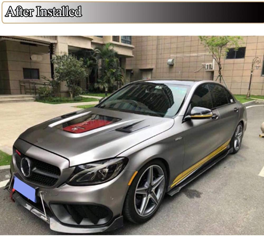 Glanzschwarze Lufteinlass-Blenden Für W205 C-Klasse & C43 AMG – 2 Stück, FRP, Passend 2015–2018