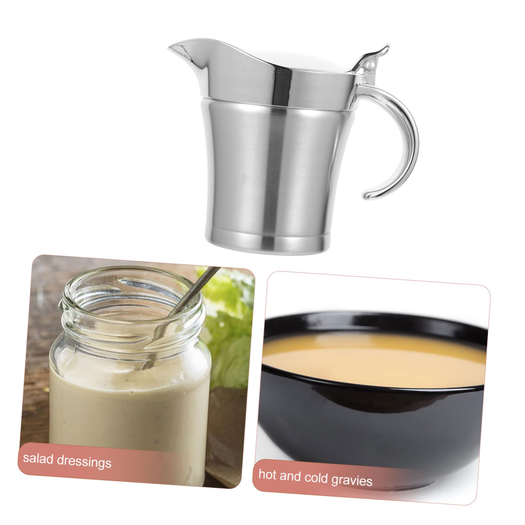 Dispensador de Salsa para Servir de Acero Inoxidable 500ml Vertedor Conveniente y Diseño Antigoteo para Cocina y Mesa
