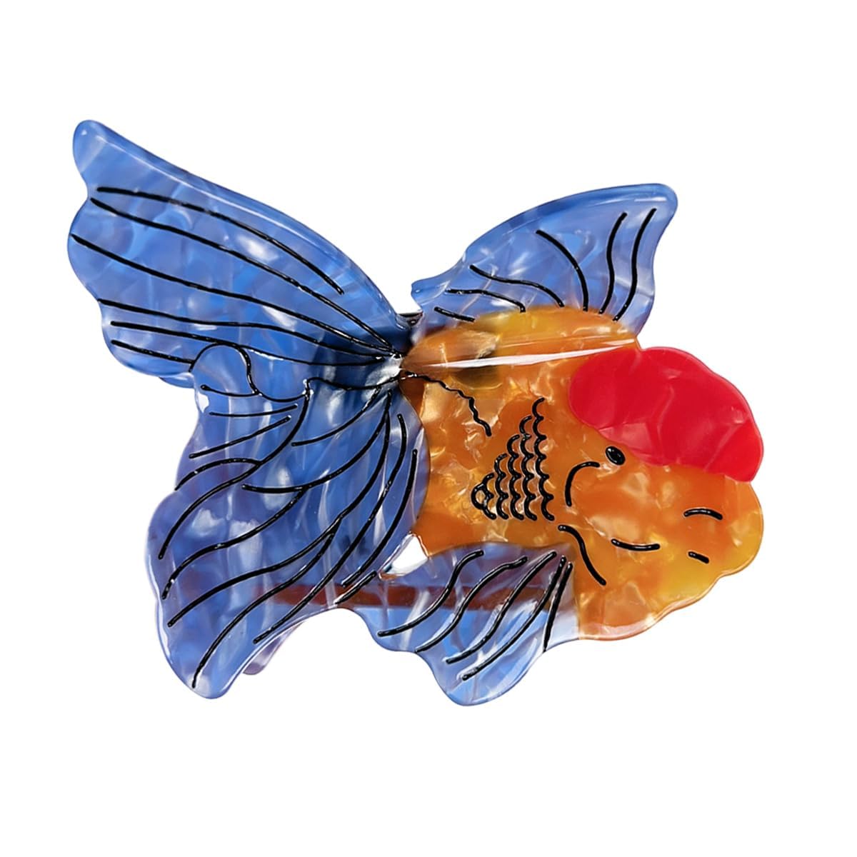 Novelty Goldfish Hair Clips,Goldfish Shape Hair Claw Clips,Animal Claw Clips,Acetate Hair Clips for Girls,Cute Claw Clips for Women (Blue)