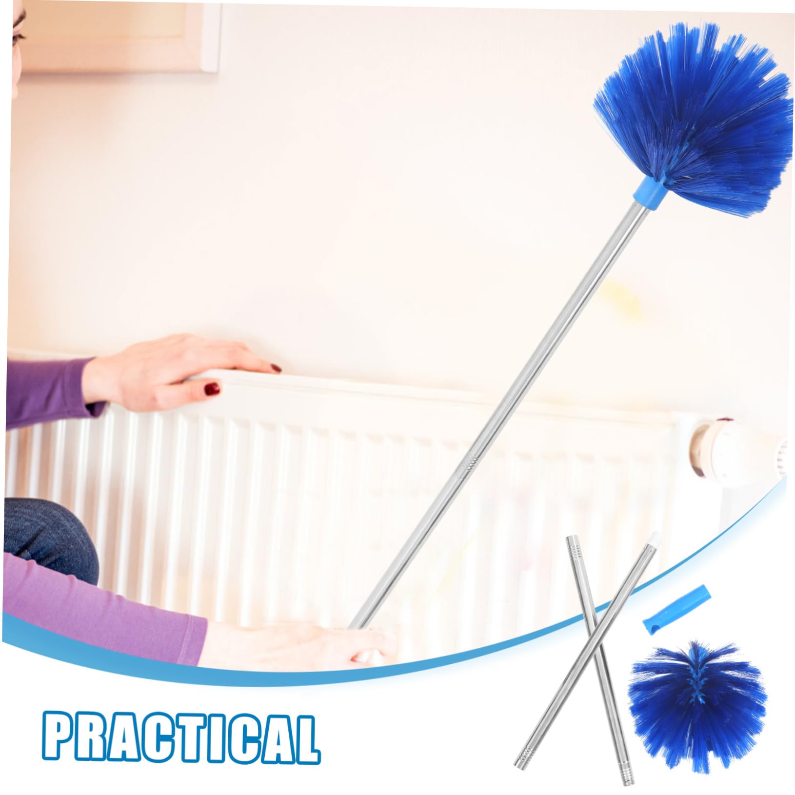 iplusmile 3piezas Plumero Extensible De Telarañas con Mango para Limpieza Interior y Exterior Cepillo Ligero para Espacios De Difícil Acceso