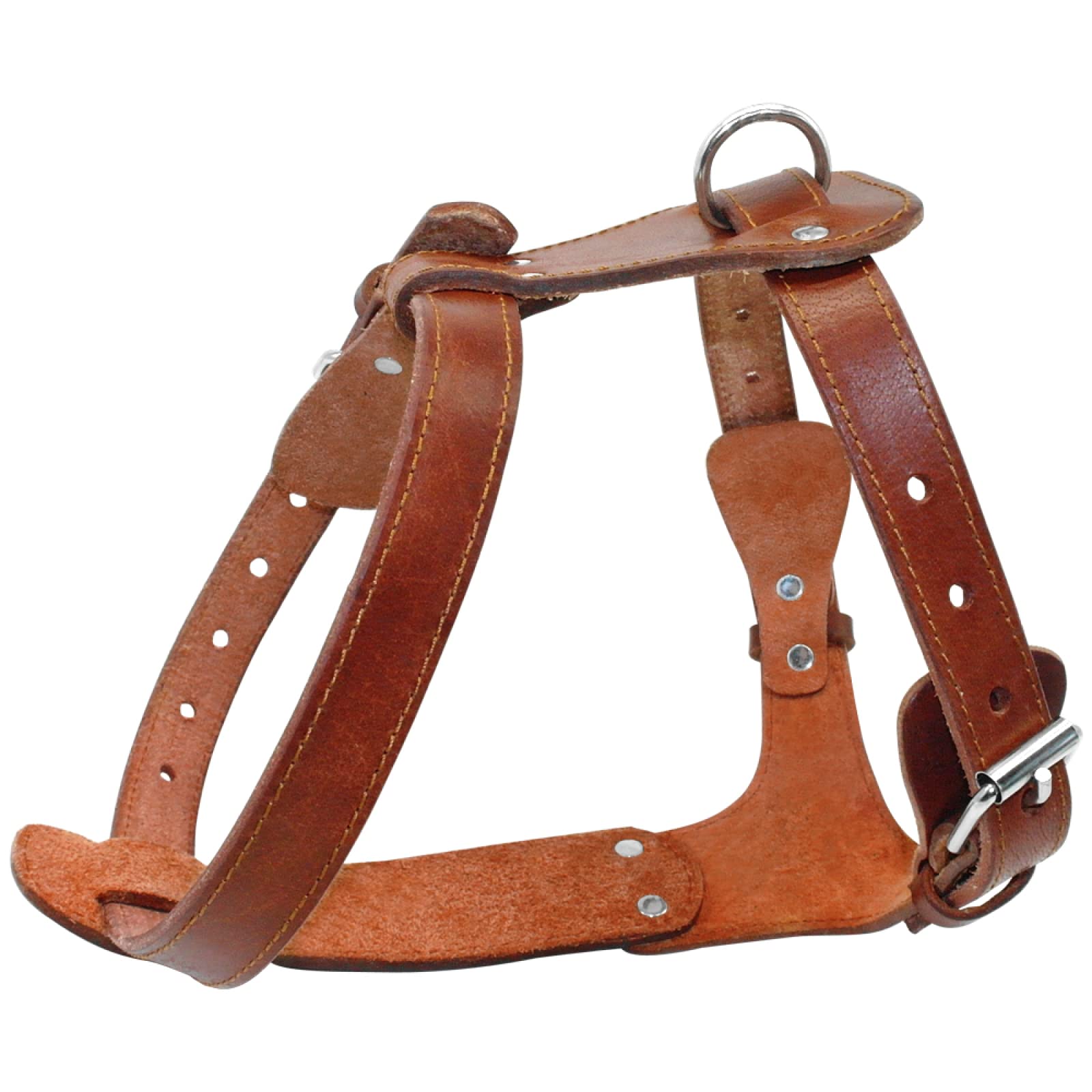 Outdoor-Geschirr Aus Echtem Leder, Verstellbares Hundegeschirr, Weste Für Hunde, Mittelgroße Bis Große Bulldogge, Labrador, Deutscher Schäferhund, Braun,Braun,L