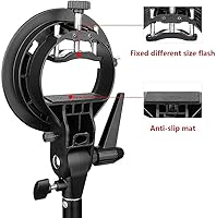 Vista 6 de Godox Soporte tipo S Bowens Mount Holder con 20 piezas de filtro de luz de gel para Speedlite Flash Snoot Softbox Honeycomb