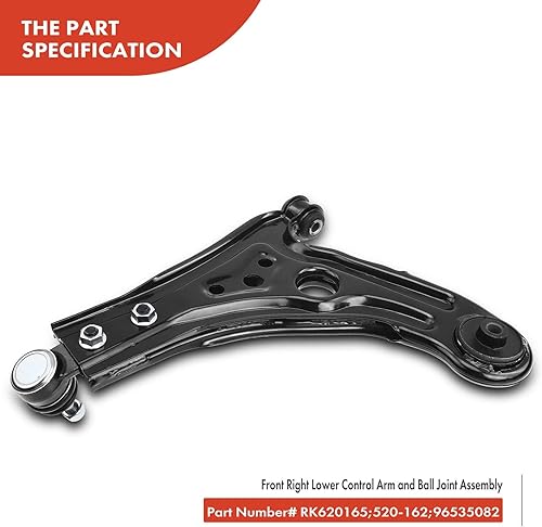 Miniatura 8 de A-Premium Brazo de control inferior delantero derecho, con rótula y buje, compatible con Chevrolet Aveo 04-11, Aveo5 06-11, Suzuki Swift+ 04-09,