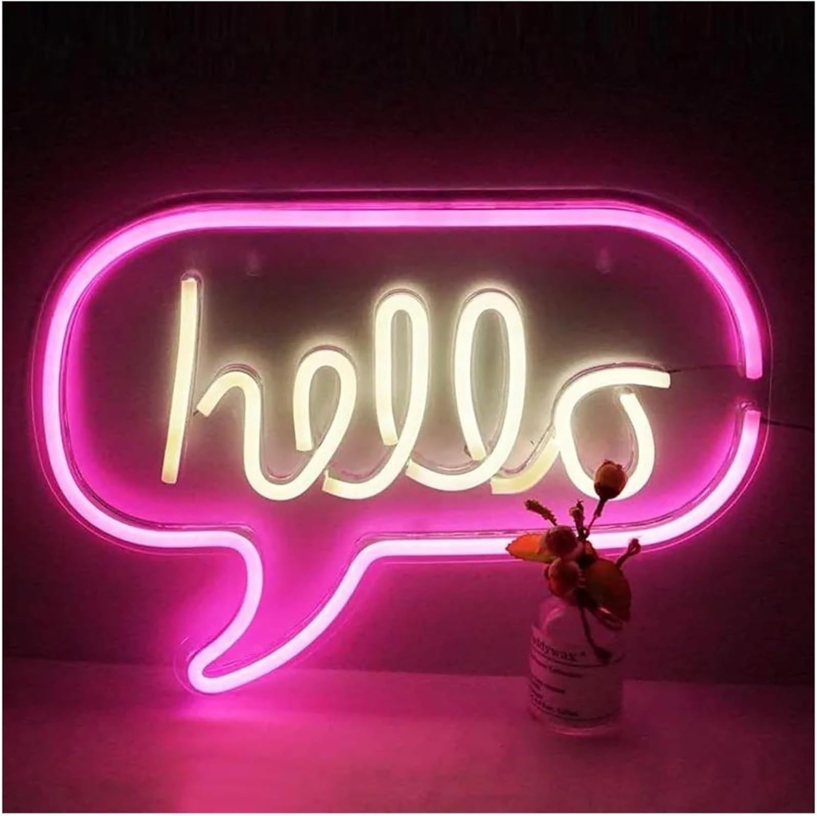 Zynther Neon lamp for neon Lamp Hello for Powered Wall Decor for Shop Living Room Office Bar Restaurant