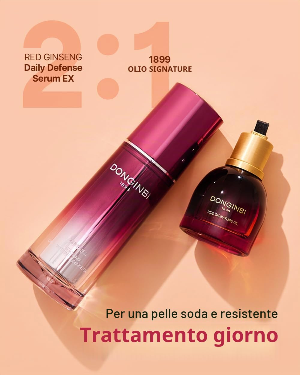 DONGINBI Siero di difesa quotidiana EX 30ml, siero antietà, antirughe e antiossidante per il viso, cura della pelle al ginseng rosso coreano Hanbang - 30ml