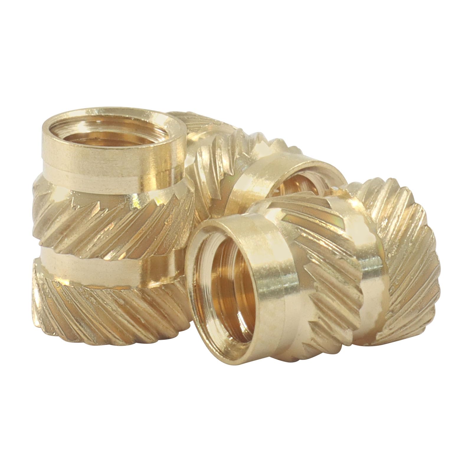 40 PCS 1/4" Heat Inserts 1/4"-20x10x8 Brass Threaded Inserts 3D Printing Knurled Nuts, Metric Nuts for 3D Printing and Components