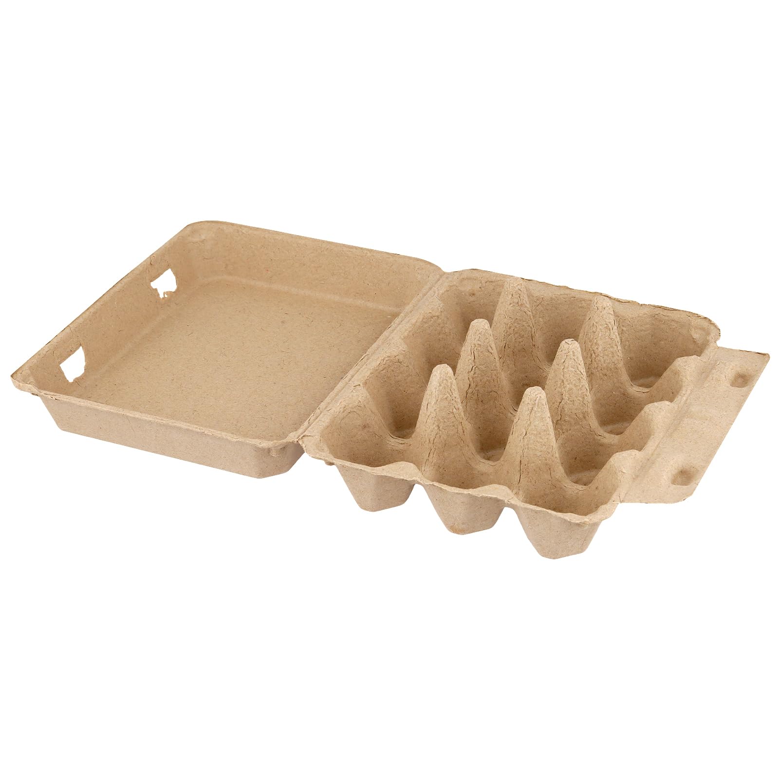 50 cajas de cartón para huevos de 12 huevos, cartón marrón, 19 x 17 x 7 cm, para el transporte y almacenamiento de huevos