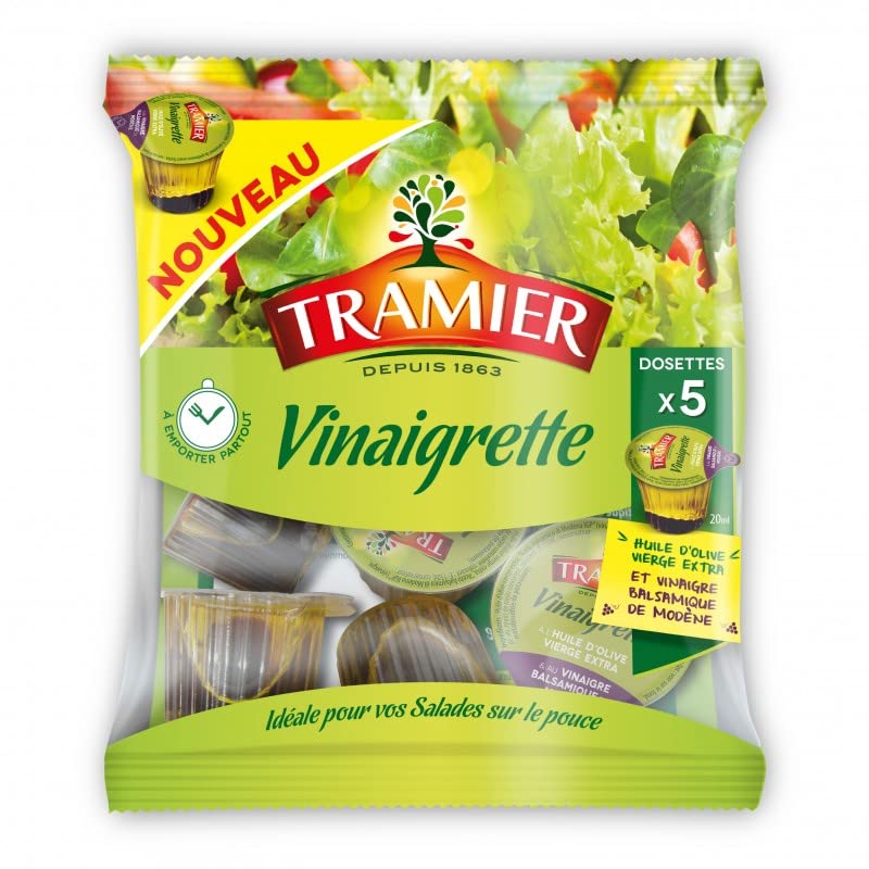 DOSETTES DE VINAIGRETTE 20ML X5, TRAMIER, LOT DE 4