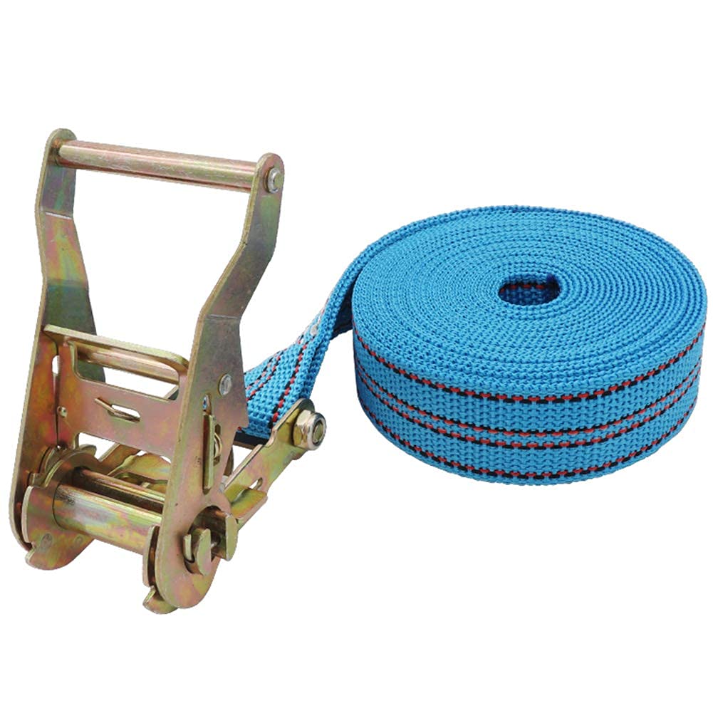 Tensor de la correa de la cuerda de unión 38 mm Azul Sin gancho Car Cargo Equipaje La longitud de la cuerda de amarre es de 2-20 M (Tamaño: 38 mm * 3 M) Correas de amarre Trinquete Asegurando las co