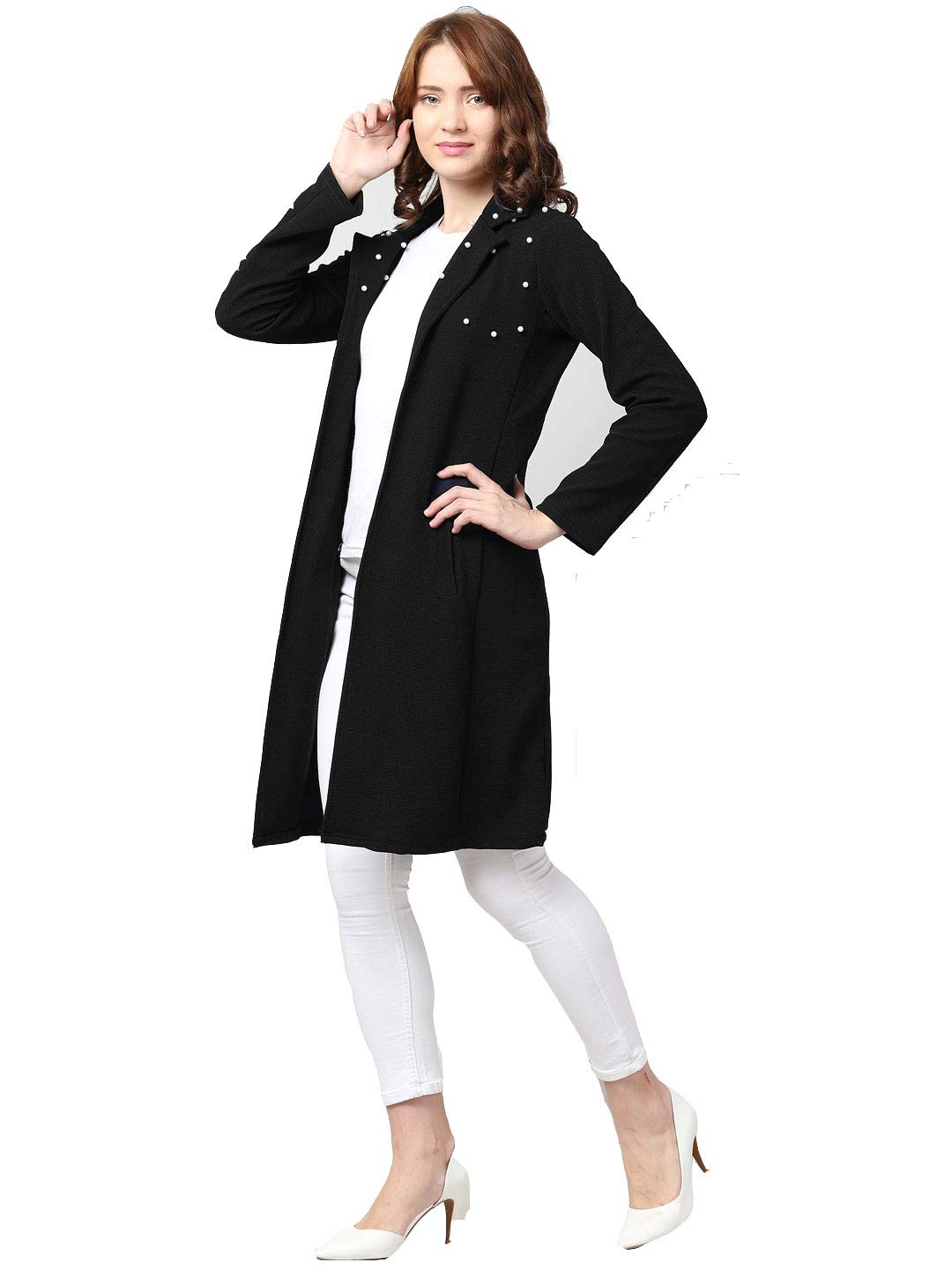 Arbiter Collection Full Sleeves Embellished Pearl Shrug for Women's