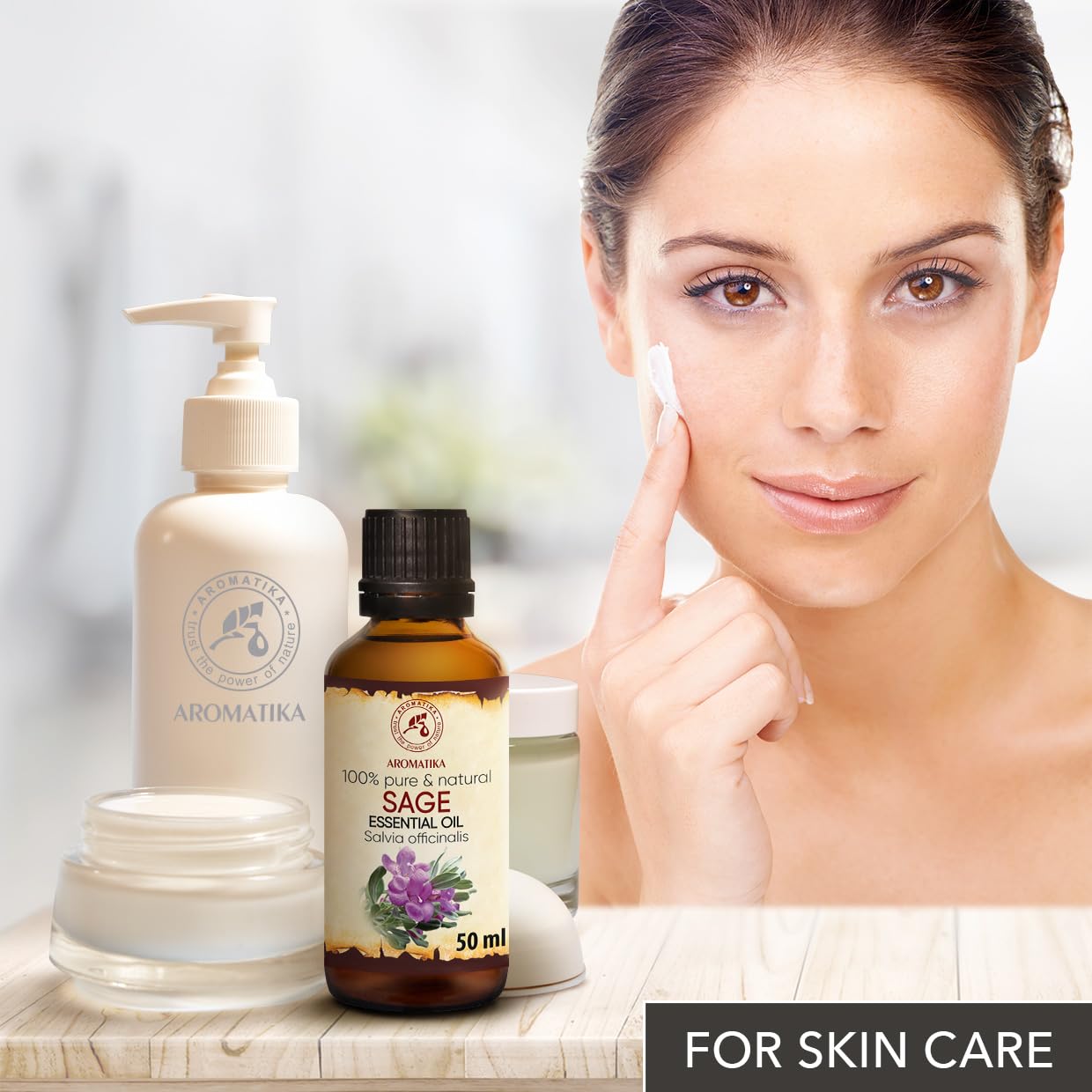 Aceite Esencial de Salvia 50 ml - Salvia Officinalis - Aceites de Aromaterapia - Aceite de Salvia de Grado para Difusor - Cuidado Piel - Aceites para Velas - Fragancia para Hogar