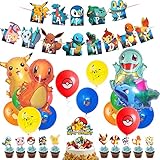 El Juego de Decoracion Niños Cumpleaños Contiene 1 Pancarta de Feliz Cumpleaños, 4 Globos de Papel de Aluminio de Niños, 20 Globos de Látex de Niños, 1 Inserto de Pastel Grande, 12 Insertos de Pastel Pequeño, que son Exquisitos y Duraderos.