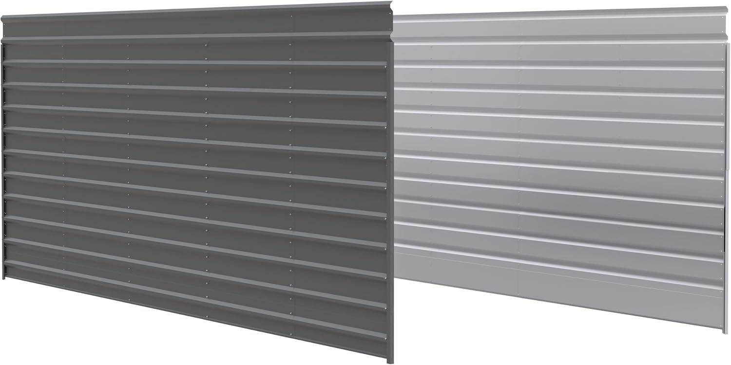 Arrow 24' x 9' Two-Sided Carport Enclosure Wall Kit for 7' or 9' Carports, Heavy-Duty Galvanized Steel Carport Enclosure Panel, 2 Walls, Charcoal