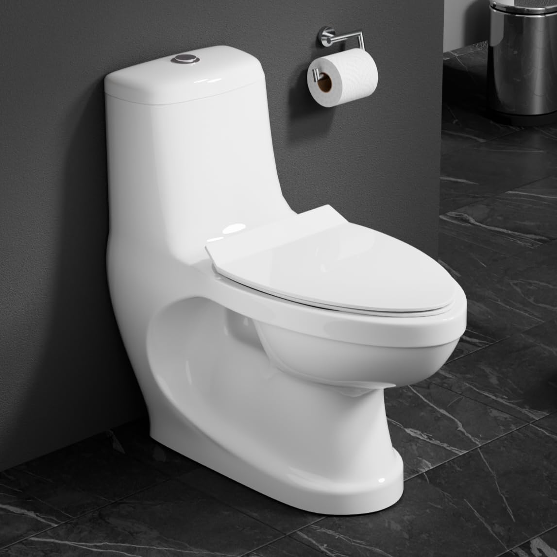 Clay Plus Premium Grade Ceramics One Piece Western Toilet S-Trap for Bathroom, Cinemas, Hospital (9 INCH) Outlet Floormounted Commode (101) (B0C7D31GDG) Amazon Price History, Amazon Price Tracker