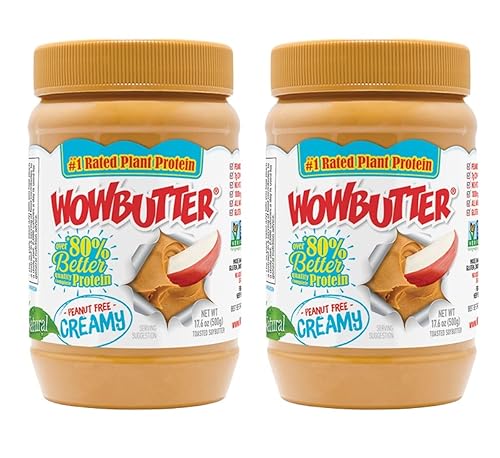 WOWBUTTER Tarros cremosos naturales de 1.1 libras, 1 unidad, (paquete de 2)