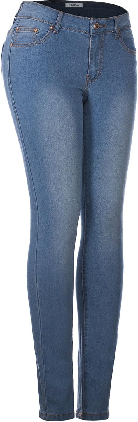 2LUV Women's 5 Pocket Stretch Skinny Jeans Light Denim Wash 17 - Image 2