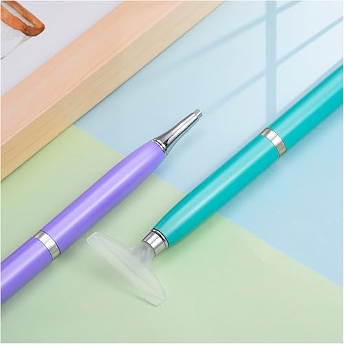 Miniatura 6 de benote Herramientas de bolígrafo de arte de diamante, 2 juegos ergonómicos de accesorios de pintura de diamante, bolígrafo de rosca de metal con